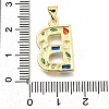 Brass Micro Pave Clear Cubic Zirconia Pendants KK-G521-01G-B-01-3