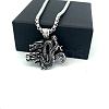 Vintage European Style 304 Stainless Steel Double Dragon Pendant Necklaces for Men GQ0612-2