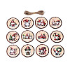 12Pcs Christmas Gnome UV Single Face Printed Wood Pendant Decorations WOOD-N020-42-1
