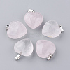 Natural Rose Quartz Pendants X-G-S219-16F-1