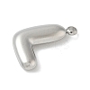 304 Stainless Steel Initial Pendants STAS-S186-12L-P-2