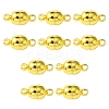 10Pcs Round Brass Magnetic Clasps with Loops KK-FS0001-34G-1