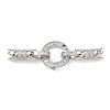 Ring Brass Micro Pave Clear Cubic Zirconia Fold Over Clasps KK-Z143-12P-1