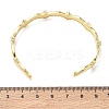 Brass Micro Pave Clear Cubic Zirconia Cuff Bangles for Women BJEW-A172-04G-5
