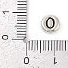 925 Sterling Silver Flat Round with Letter Beads STER-G044-01AS-O-3