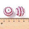 Striped Resin Rhinestone Beads OACR-A037-01C-3
