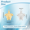 16Pcs 2 Colors 201 Stainless Steel Pendants STAS-UN0051-56-4