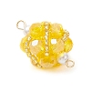 Glass Beaded Round Sphere Links PALLOY-MZ00874-06-3