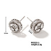 Elegant Fashion Round Zirconia Stud Earrings Copper Inlaid Earrings TX3727-1-1