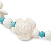 Starfish & Turtle Synthetic Turquoise Beads Stretch Bracelets for Women BJEW-JB12129-03-3