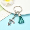Alloy with Resin Imitation Synthetic Turquoise Keychain KEYC-YW00087-16-1