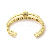 Square Glass Open Cuff Bangle with Cubic Zirconia BJEW-A136-02G-2