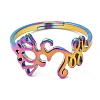 Ion Plating(IP) 304 Stainless Steel Yoga & Infinity Adjustable Ring for Women RJEW-M149-19RC-1