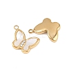 Natural Shell Butterfly Charms STAS-L022-571G-2