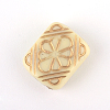 Rectangle with Flower Plating Acrylic Beads PACR-Q102-205A-2