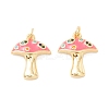 Autumn Theme Rack Plating Brass Micro Pave Colorful Cubic Zirconia Pendants KK-D073-06G-04-1