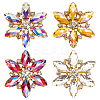 4Pcs 4 Colors Alloy Rhinestone Cabochons FIND-MA0001-09-1