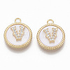 Brass Micro Pave Cubic Zirconia Pendants KK-T062-04V-NF-1