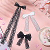 12Pcs 6 Styles Polyester Alloy Bowknot Hair Clips PHAR-CN0001-02-7