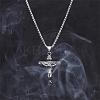 Cross Pendant Necklace with Jesus Crucifix Religious Necklace Sacrosanct Charm Neck Chain Jewelry Gift for Birthday Easter Thanksgiving Day JN1109A-4