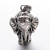 304 Stainless Steel Elephant Pendants STAS-E094-09AS-1