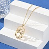 Brass Clear Cubic Zirconia Pendant Necklaces for Women LS-NJEW-B121-01G-04-2
