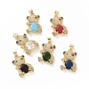 Brass Cubic Zirconia Pendants ZIRC-K089-13G-2