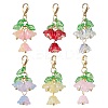 6Pcs 6 Colors Glass & Acrylic Pendant Decorations HJEW-JM01842-S-1
