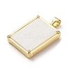 Brass Pave Shell Pendants KK-D042-02B-G-2