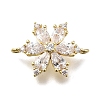 Brass Clear Cubic Zirconia Snowflake Connector Charms LS-KK-Q048-19G-1