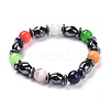 Cat Eye Round Beads Stretch Bracelets BJEW-P268-03-1