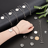 304 Stainless Steel & Alloy Chains Double Layer Multi-strand Bracelet with Blank Dome Charms DIY Making Kit BJEW-UN00001-4