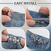 8 Sets 4 Colors Bowknot Shape Alloy Adjustable Jean Button Pins FIND-AN0001-47-3