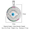 Brass Micro Pave Cubic Zirconia Pendants ZIRC-OY001-40P-2