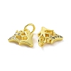 Brass Micro Pave Clear Cubic Zirconia Charms KK-E068-VF074-3