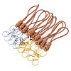 10Pcs 2 Colors Eco-Friendly Korean Waxed Polyester Cord Keychains KEYC-TA00032-2