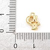Brass Micro Pave Clear Cubic Zirconia Charms KK-Z151-18G-P-3