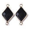 Natural Black Stone Links Connectors G-S359-107A-2