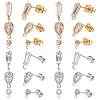 36Pcs 6 Styles Brass Stud Earring Findings KK-BBC0027-88-1