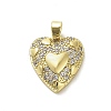 Rack Plating Brass Micro Pave Clear Cubic Zirconia Pendants KK-M276-05G-1