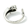 Whale Alloy Open Cuff Rings RJEW-K275-11AS-3
