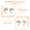 DICOSMETIC 40Pcs 2 Colors Alloy Crystal Rhinestone Pendants FIND-DC0003-29-3