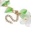 Acrylic Flower & Glass Pearl Charm Bracelets BJEW-JB10054-01-4