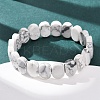 Natural Howlite Faceted Beaded Stretch Bracelets for Women BJEW-K251-07S-2