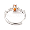 Horse Eye Natural Carnelian Adjustable Rings RJEW-Q817-02P-05-3