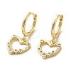 Rack Plating Brass Micro Pave Cubic Zirconia Dangle Hoop Earrings EJEW-A031-12G-1