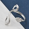 304 Stainless Steel Open Cuff Rings for Women RJEW-A079-06D-P-3