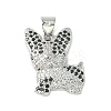 Brass Micro Pave Cubic Zirconia Pendants ZIRC-F138-04P-1