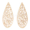 Rack Plating Brass Filigree Pendants X-KKC-T001-68KC-2