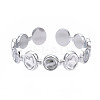Non-Tarnish 304 Stainless Steel Flat Round Open Cuff Ring RJEW-T023-65P-1